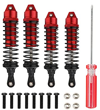 Pxyelec 4 x rote Aluminium-Stoßdämpfer für Traxxas Slash Rustler 4 x 4 | Stoßdämpfer-Design, Ersatz von 5862, passend für 2WD und 4WD Slash Modelle