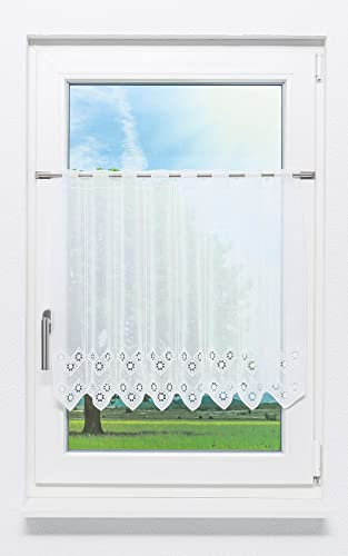 LYSEL Scheibengardine Rautendesign (Bx H) 143cm * 60cm weiß/reinweiß