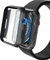 YoLin 2-Stück Mit Glas Ultradünne Displayschutz Kompatibel mit Apple Watch Series 9 / Series 8 / Series 7 45mm, PC All-Around Schutzhülle für iWatch 45mm (2 Schwarz)