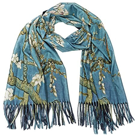 Toocool Unisex Schal Stola Klimt Van Gogh Kandinsky Monet Foulard Kunstgemälde 70x170cm Tuch Berühmte Meisterwerke Tragbare Kunst A001 [Eine Größe, Mandelbaum]