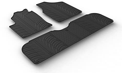 AROBA GL0647V Design Gummi Fußmatten kompatibel mit VW Sharan BJ. 05.1995-07.2010 erhöhter Rand 5 TLG Farbe Schwarz Gummimatten Automatten passgenau