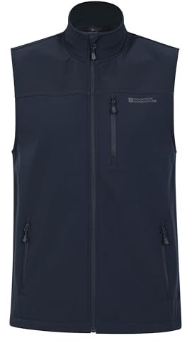 Mountain Warehouse Grasmere Mens Gilet - Lightweight Body Warmer, Water Resistant Jacket, Breathable Running Vest, Pockets - For Spring Summer, Cycling & Hiking Dark Blue M