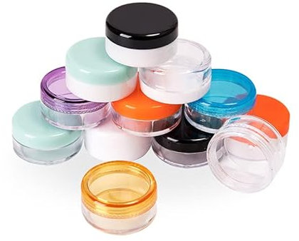 3g X 100 petit échantillon affichage bouteille bocaux pot conteneur vide crème cosmétique conteneur pour le stockage d'art d'ongle-Chine, 3g, blanc 1, plastique