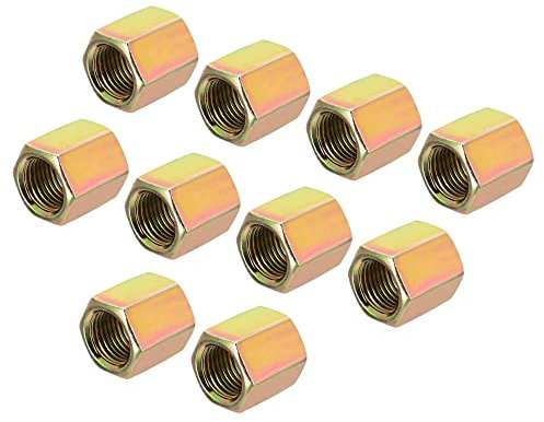 sourcing map 15 Stück Sechskant Überwurfmuttern M10x1mm Gewinde 15mm Länge Hülse Stehbolzen Adapter Rohrverbinder bunt