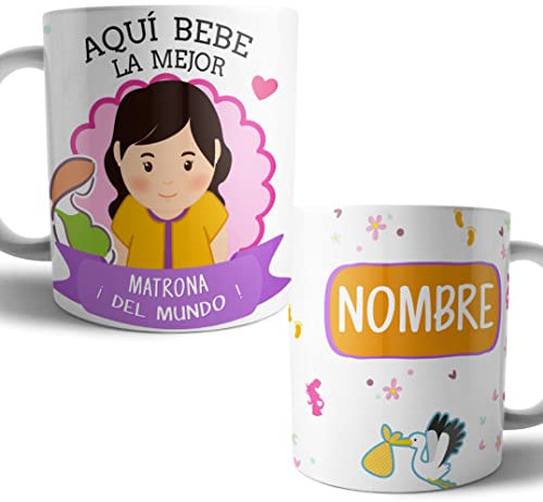 Kartoon Kase Taza Matrona Original Personalizada con Nombre | Mejor del Mundo Taza Matrona Profesiones de Cafe Desayuno para Regalar (Matrona)