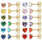 12 Paar chirurgische Edelstahl-Ohrstecker, 18K vergoldet Silber Stern Herz Teardrop Quadrat Cubic Zirkonia Birthstone Ohrstecker Set (Gold heart 4mm)