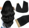 DOORES Extensions Echthaar Tape in, Tief Schwarz 45cm (18zoll) 50g 20pcs, Remy Haarextension Tape in Echthaar Extensions Remy Haarverlängerung Unsichtbar Echthaar