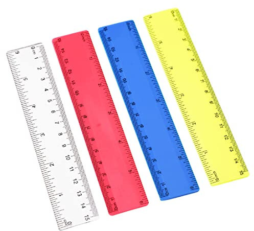 4 pezzi plastica piccolo righello colorata righello 15 cm