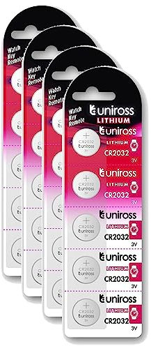 Uniross Pack de 4 x 5 Piles Lithium CR2032, 3V