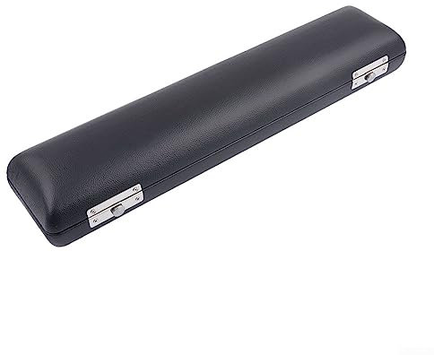 Custodia per flauto in pelle, custodia portatile per flauto con 16 e 17 fori, custodia nera per flauto in pelle resistente e legno, 16 fori