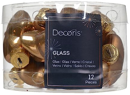 Christbaumschmuck Sterne Glas 4cm x 12 Stück Weihnachtskugeln Christbaumkugeln Ingwerbraun Hellbraun - Goldbraun - karamell - karamellbraun