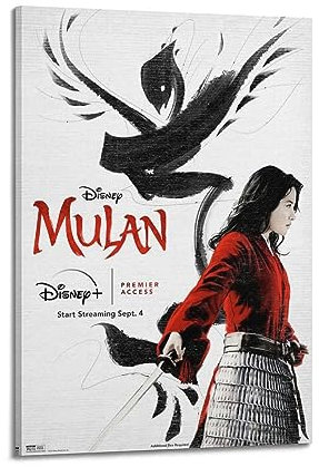 VZRSQZK Mulan-Film-Poster, dekoratives Gemälde, Leinwand-Wandposter und Kunstdruck, modernes Familienschlafzimmer-Dekor-Poster, 60 x 90 cm