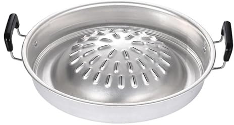 kowaku Thailändische koreanische, Barbecue-Grillaufsatz, Camping- für Shabu-Gemüse, Ei, Fleisch, Knoblauch, Koreanisches Kochgeschirr, 30CM