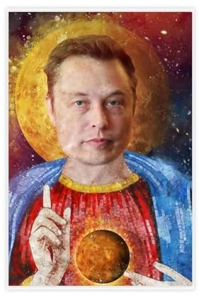 GeDiz Elon Musk Messiah Leinwand-Poster, Wandkunst, Dekordruck, Bild, Gemälde für Wohnzimmer, Schlafzimmer, Dekoration, ungerahmt, 30 x 45 cm