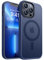 CANSHN Magnétique Mat Coque pour iPhone 13 Pro [Toucher Doux et Soyeux] Coque de Protection Antichoc Translucide pour iPhone 13 Pro 6.1 Pouces - Bleu Foncé