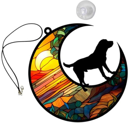 Ciieeo Memorial Dog Ornament Acryl Hund Gedenktafel Im Mond Design Elegantes Wanddekor Für Hundeliebhaber Praktisches Gedenkschild Für Verstorbene Haustiere