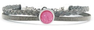 QOSS Armband FLEUR grau Stein petunia