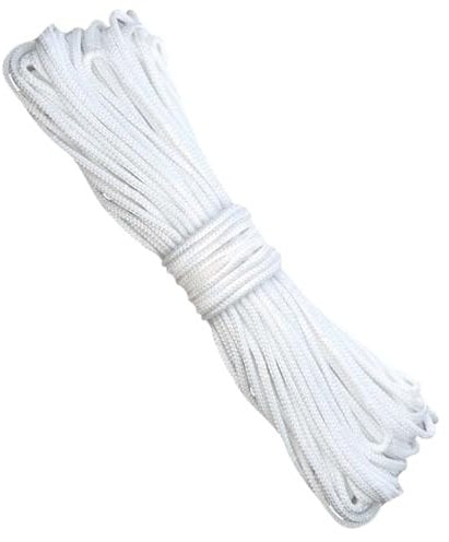 Nylonschnur 2mm Jalousie Schnur Weiß 40M Ersatzschnur für Plissee Raffrollo Schnur Blind Cord Nylonschnur für Jalousien
