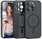 Nupcknn für iPhone 14 Pro Max Hülle Magnetisch mit Magsafe (TOP Militärschutz & Magnetkraft) Handyhülle für iPhone 14 Pro Max Case Durchscheinende Matt Rückseite Dünn Stoßfest Schutzhülle Schwarz
