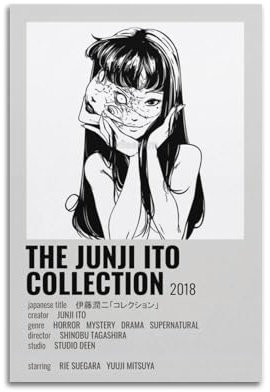 NUSLNG Junji Ito Collection Poster, dekoratives Leinwandposter, Wandkunst, Dekor, Wohnen, moderne Familienschlafzimmer-Dekoration, Poster, 20 x 30 cm, ungerahmter Stil