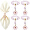 SUNNYCLUE 8 ensemble de Ronds de Serviette en Forme de Fleur Anneaux de Porte Serviettes Boucle de Porte Serviettes Perles de Verre Roses Romantiques pour la Saint Valentin pour Noël Mariage Dîner Tab