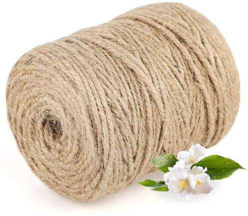 Cuerda de Yute Marrón de 100 m, 3 mm de Grosor – Hilo de Yute Natural para Jardinería y Manualidades, Ideal para Aplicaciones Multifuncionales.