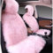 HABRAT Autositzbezüge Einteiliger Plüsch-Autositzbezug Langes Wollfell Auto-Vordersitz-Schutzkissen Autoteile Autositzschutz Autositzschoner(Pink-1PC)