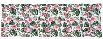 Dsnyu Kurze Vorhänge Verdunkelnd, Schiebegardinen Polyester Grün Rosa Scheibengardinen Fenstergardinen Blätter Blumen Muster 1 Stück B 132 x H 46cm