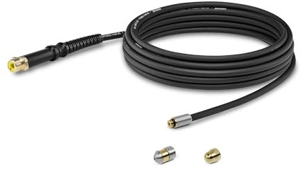 Kärcher Kit de nettoyage PC 7.5 pour nettoyeur haute pression (longueur : 7,5 m), effet de nettoyage à 360° grâce à la buse rotative en laiton et acier inoxydable, tuyau flexible de qualité, noir