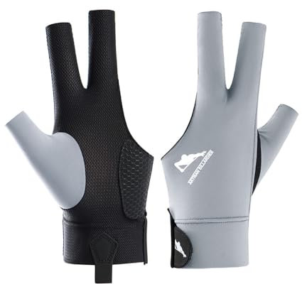 Generisch Billard Handschuh, Snooker Handschuhe, Billiard Pool Cue Gloves, Verstellbare Poolhandschuhe (Grau)