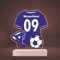 INDIGOS UG - LED Lampe personalisiert - Fussball Trikot blau - personalisierte Lampe - personalisierte Geschenke mit Wunschtext - Geschenk - optionale Lampe warmweiss