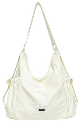 Mabecol 2-in-1 Shopper Tasche Damen, Handtasche, Henteltasche & Rucksack Mittelgroß, Wasserabweisende Umhängetasche aus Nylon, Wandelbare Tote Bag für Alltag, Uni & Reisen, Beige