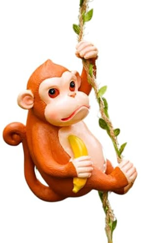 Gralara Gartenfigur Aus Harz für Den Außenbereich, Tierdesign, AFFE