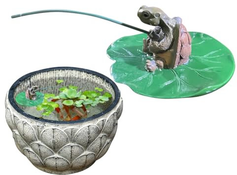 Generico Statua Tartaruga da Giardino - Mini Decorazione Stagno,Figura Resina Per Patio Stagno Spiaggia Sala Esterna