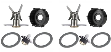 QASULER Pieza de Repuesto for licuadora Oster, 2 uds. De Cuchillas. Base for Jarra, 4 Uds. Sellos Junta y accionamiento Cuadrado Tapa de Cuchilla de licuadora