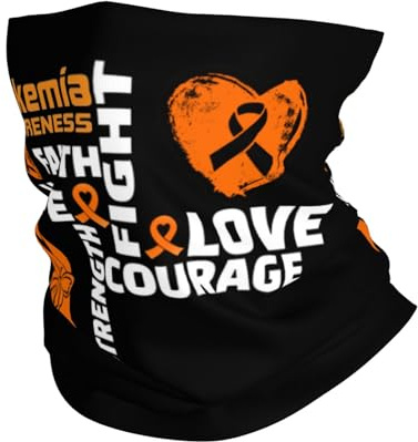 Leukämie-Bewusstsein Glaube Kampf Hoffnung Liebe Mut Headwrap Bequem Kopftuch Winddichter Sturmhaube Für Wandern Motorrad Radfahr 26X30CM