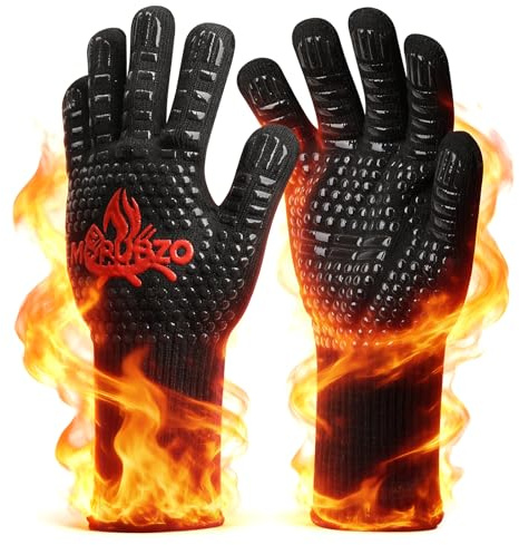 Guanti Barbecue, Guanti Da Forno Resistenti Al Calore Fino A 800°C, Guanti Ignifughi In Silicone Antiscivolo, Per Cucina, Griglia, Cottura, Microonde, Nero