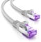 deleyCON 5m Cable de Red CAT7-10 Gigabit - Cable de Conexión RJ45 Cable Ethernet (Cobre, Blindaje SFTP PiMF) - para Highspeed LAN DSL Switch Modem Router Patchpanel CAT7 CAT6 CAT5 - Gris