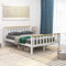 Vida Designs Milan Double Bed, 4ft6, Bed Frame, Solid Pine Wood, Headboard, High Foot End Bedroom Furniture, White And Pine
