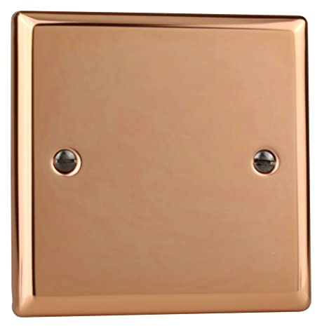Varilight Single Blank Plate Polished Copper