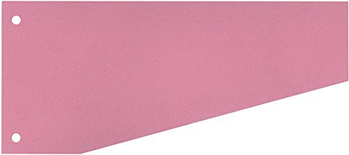 Wekre Trennstreifen, Karton (RC), 190 g/m², 2fach Lochung, 24 x 10,5/5,5 cm, rosa (100 Stück), Sie erhalten 1 Packung á 100 Stück