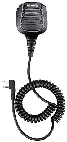 Retevis 2 Pin Funkgerät Lautsprecher Mikrofon IP54 Wasserdicht Kompatibel RT24 RT27 RT21 RT81 RT1 RT3S RT622 Baofeng UV-5R BF-88E BF-888S Kenwood Walkie Talkies (1 Stück)
