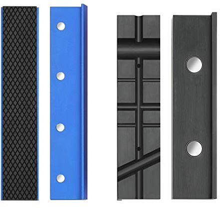 WORKPRO 2-Pair Vise Jaw Pads 6 inch & 5.5 inch, Magnetic Vice Jaw Covers Protectors, 5-1/2 inch Multi-Groove Jaw Pads and 6 inch Aluminum Pads Set