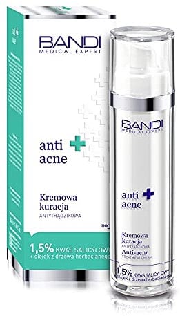 Bandi - Profi Anti-akne Creme Mit Teebaumöl Salicylsäure D-panthenol Für Fettige Mischhaut Bekämpft Unreinheiten Mitesser Sanfte Exfoliation Für Strahlend Klare Haut