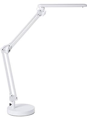 Alco-Albert 963-10 - Schreibtischlampe LED mit Standfuß, weiß, 20 LEDs, 7W, mit einstellbaren Doppelarm
