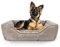 FURTIME Hundebett für große, mittelgroße und kleine Hunde, weich, waschbar, orthopädisches Hundesofa, atmungsaktiv, rechteckig, Schlafbett, rutschfeste Unterseite, 76,2 cm, Braun
