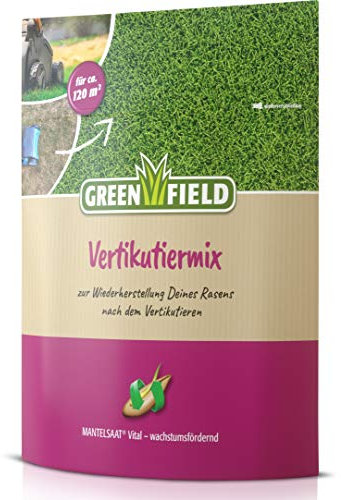 Greenfield Vertikutiermix Rasen Saat Samen Rasenaktivator Dünger Mantelsaat Vital 2,5kg für ca 120m²