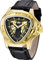 Mode automatische mechanische Herren-Armbanduhr Triangle Racing Dial Goldenes Skelett-Zifferblatt (W996-Gold Black)