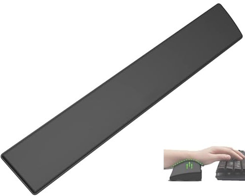 Handgelenkauflage Zum Full Size Mechanische Wireless Bluetooth 5.1 Beleuchtet Gaming Tastatur Ergonomisch Memory Foam Faux Leder Wrist Rest Anti Skid Gummi Basis Weich Für Game Office Typing-Schwarz