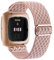 Vancle Elastische Armband Kompatibel für Fitbit Versa/Versa 2/Versa Lite, Verstellbares Nylon Dehnbar Ersatzarmband (#Rosa)
